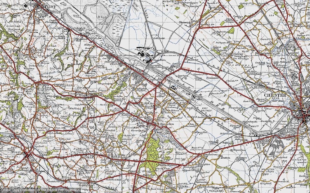 Old Map of Big Mancot, 1947 in 1947