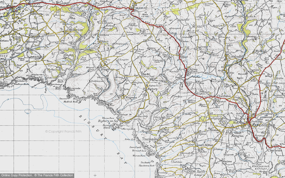 Old Map of Bigbury, 1946 in 1946