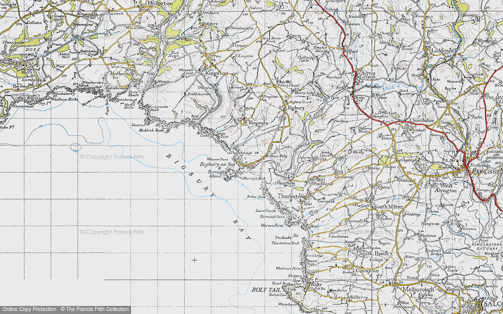 Old Map of Bigbury-on-Sea, 1946 in 1946