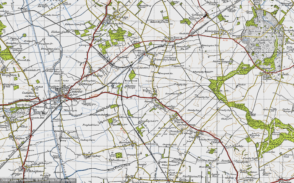 Old Map of Bigby, 1947 in 1947