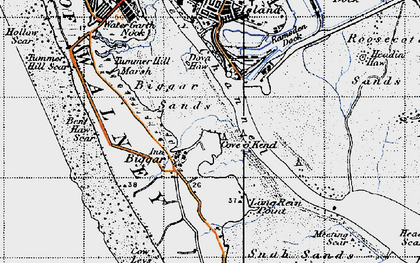 Old map of Biggar Sands in 1947