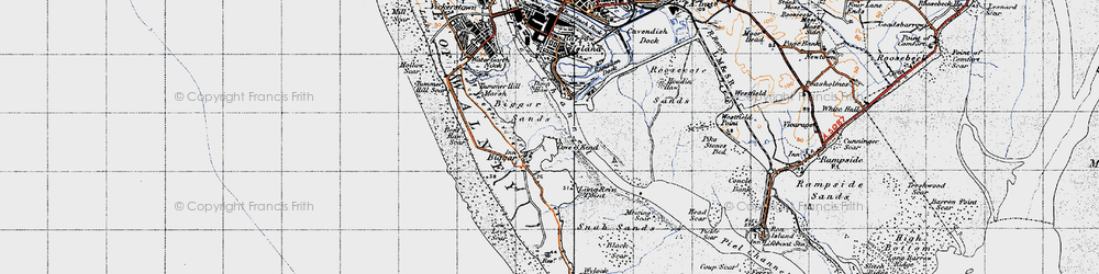 Old map of Biggar in 1947