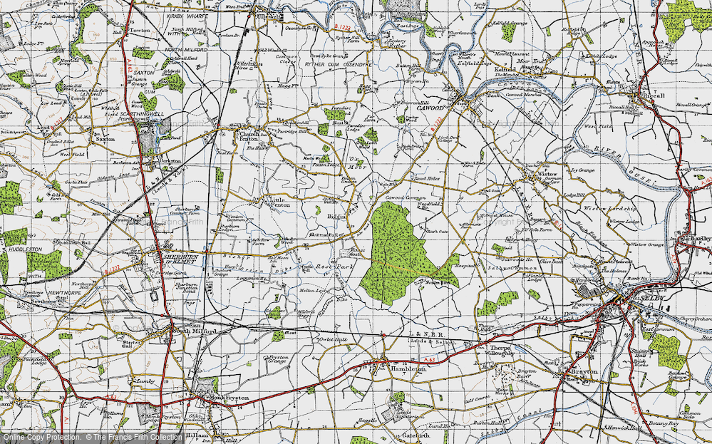 Old Map of Historic Map covering Bishop Wood in 1947