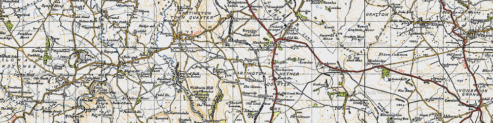 Old map of Biggin in 1947