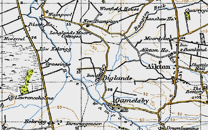 Old map of Biglands in 1947