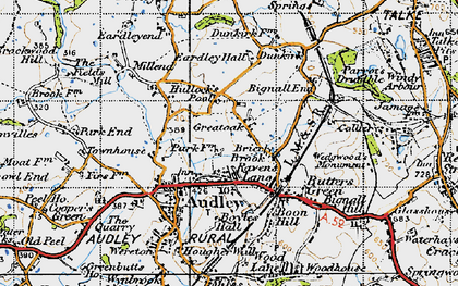 Old map of Bignall End in 1946