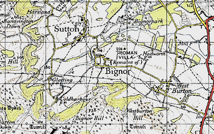 Old map of Bignor Mill in 1940