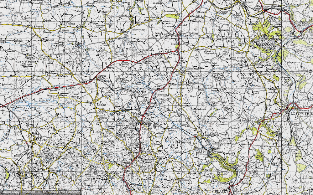 Old Map of Bilberry, 1946 in 1946