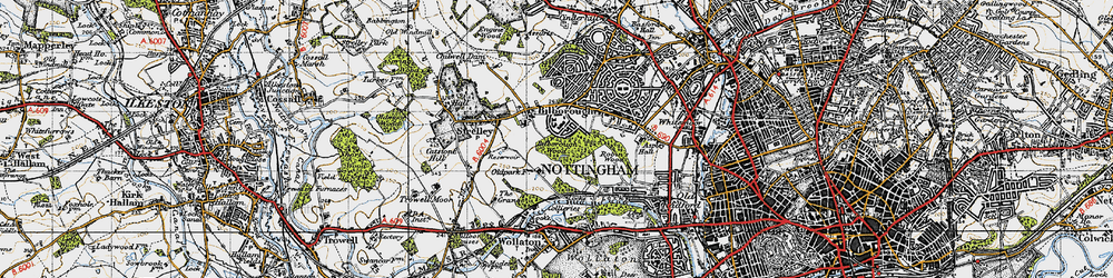 Old map of Bilborough in 1946