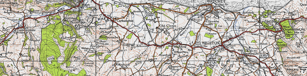 Old map of Bilbrook in 1946