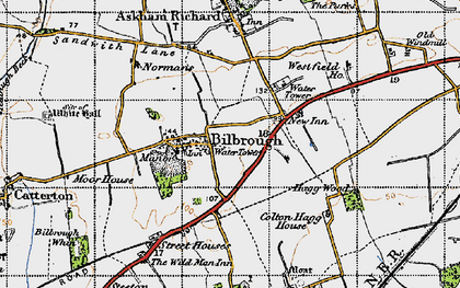 Old map of Bilbrough in 1947