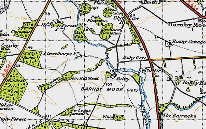 Old map of Broom Hill Wood in 1947