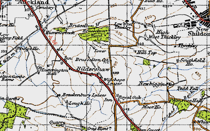 Old map of Brusselton Wood in 1947
