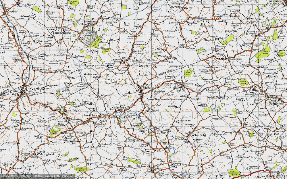 Old Map of Bildeston, 1946 in 1946