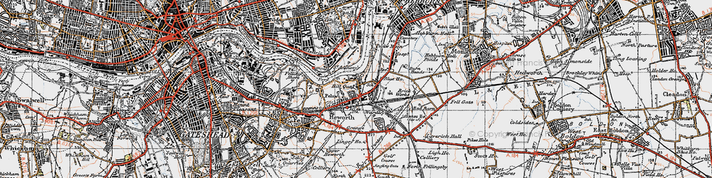 Old map of Bill Quay in 1947