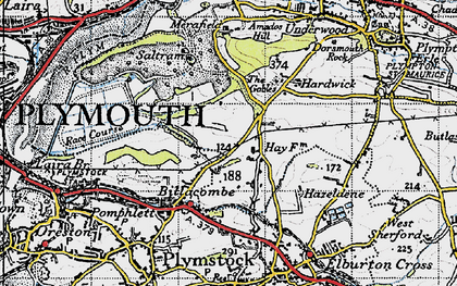 Old map of Billacombe in 1946