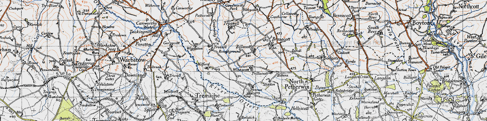 Old map of Winnacott in 1946