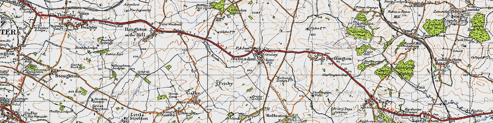 Old map of Billesdon in 1946