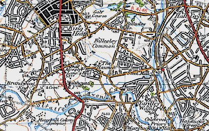 Old map of Billesley Common in 1947
