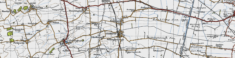 Old map of Billingborough in 1946