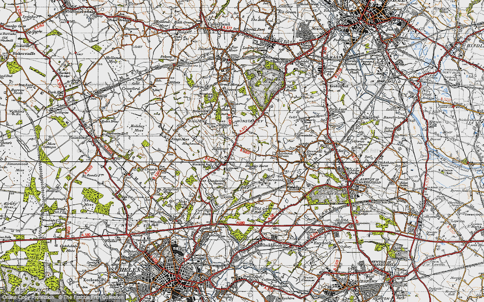 Old Map of Billinge, 1947 in 1947