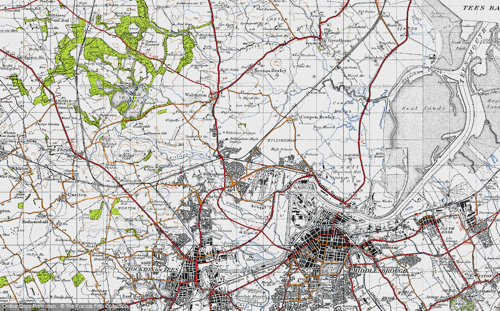 Historic Ordnance Survey Map Of Billingham 1947