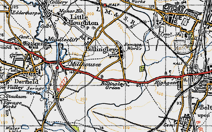 Old map of Billingley Green in 1947