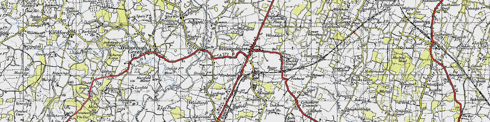 Old map of Billingshurst in 1940