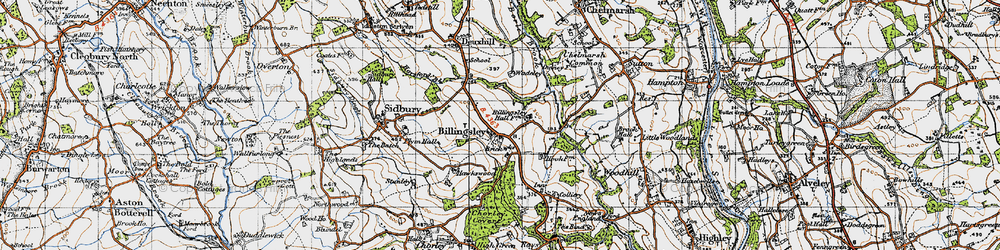 Old map of Billingsley in 1947