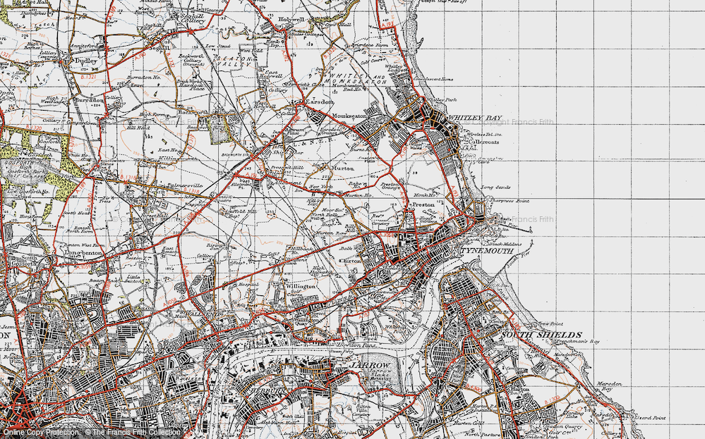 Old Map of Billy Mill, 1947 in 1947