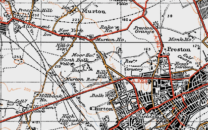 Old map of Billy Mill in 1947