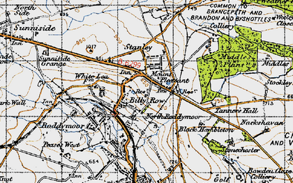 Old map of Billy Row in 1947
