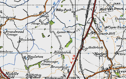 Old map of Bilmarsh in 1947