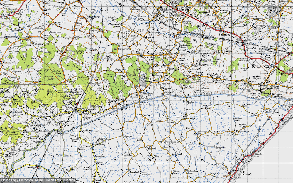 Old Map of Bilsington, 1940 in 1940