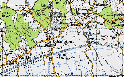 Old map of Bilsington in 1940