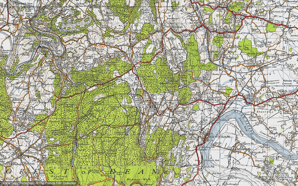 Old Map of Historic Map covering Boey's Pike in 1947