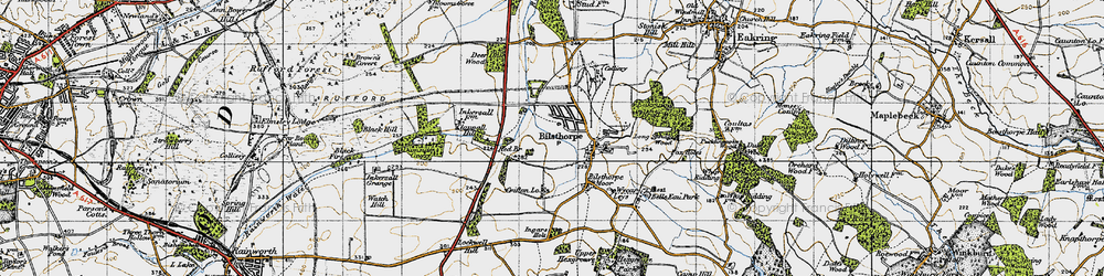Old map of Bilsthorpe in 1947