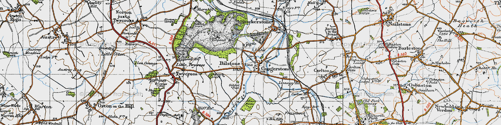 Old map of Bilstone in 1946