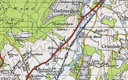 Old map of Bilting in 1940