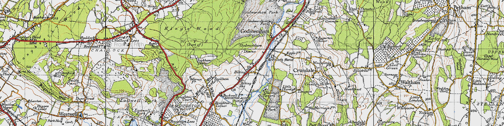 Old map of Bilting in 1940