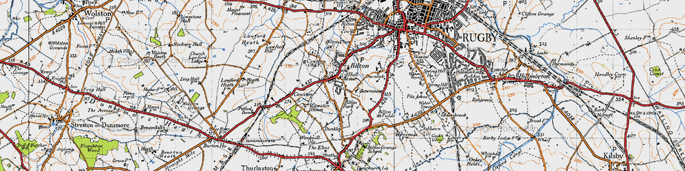 Old map of Bilton in 1946