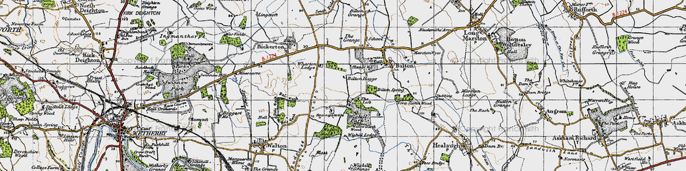 Old map of Bilton Haggs in 1947