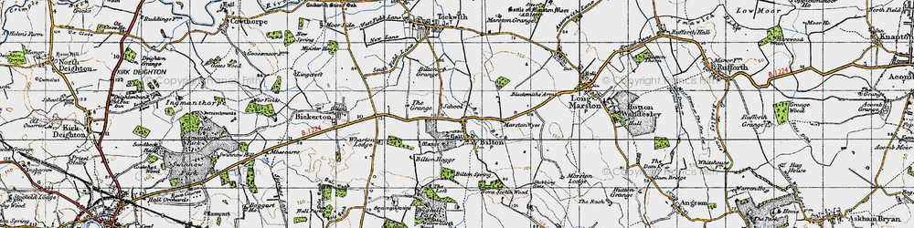 Old map of Bilton Grange in 1947