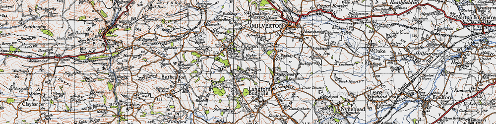 Old map of Bindon in 1946