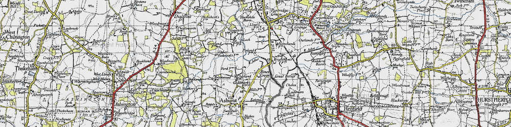 Old map of Bines Green in 1940