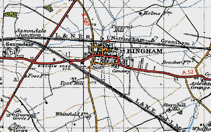 Old map of Bingham in 1946