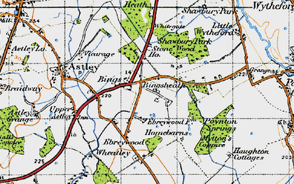 Old map of Bings Heath in 1947