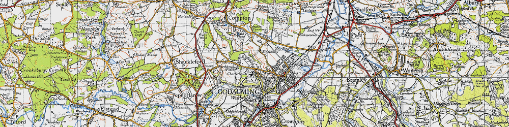 Old map of Binscombe in 1940