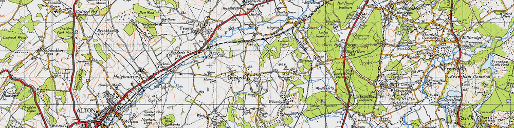 Old map of Binstead in 1940