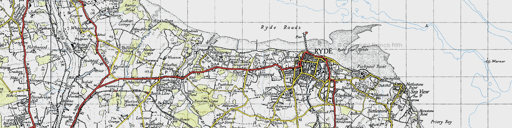Old map of Binstead in 1945
